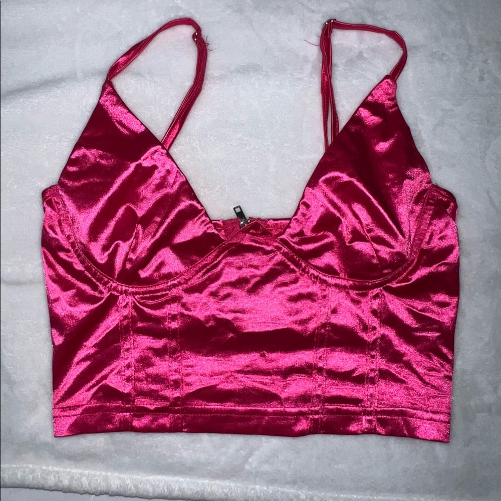 Pink tank top silk